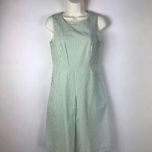 Boden Green and White Seersucker Dress